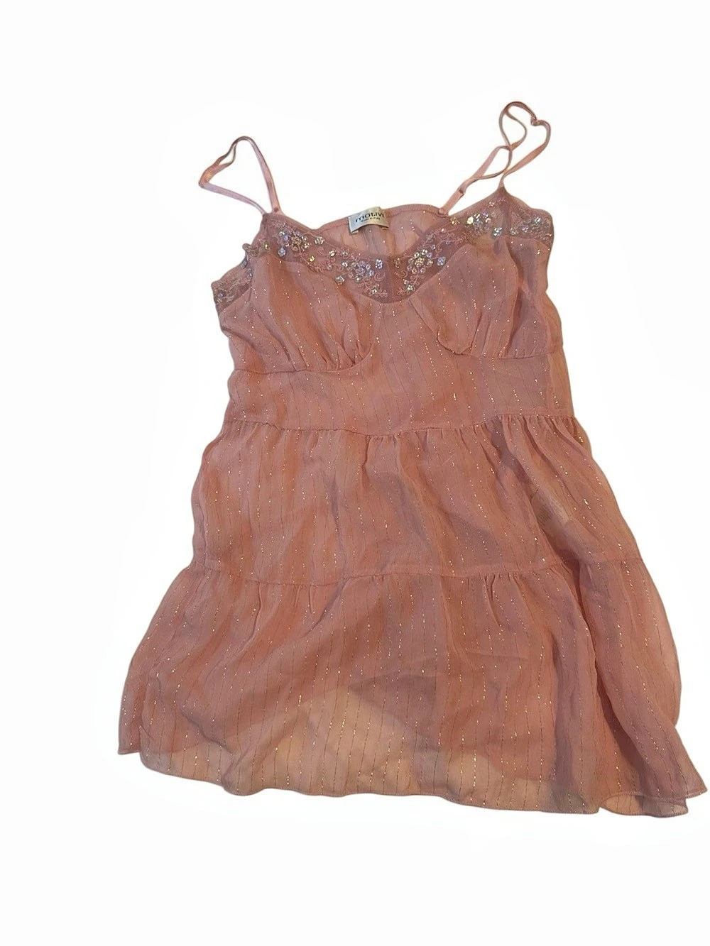 motivi Embellished Silk Mini Dress in Pink Size Medium
